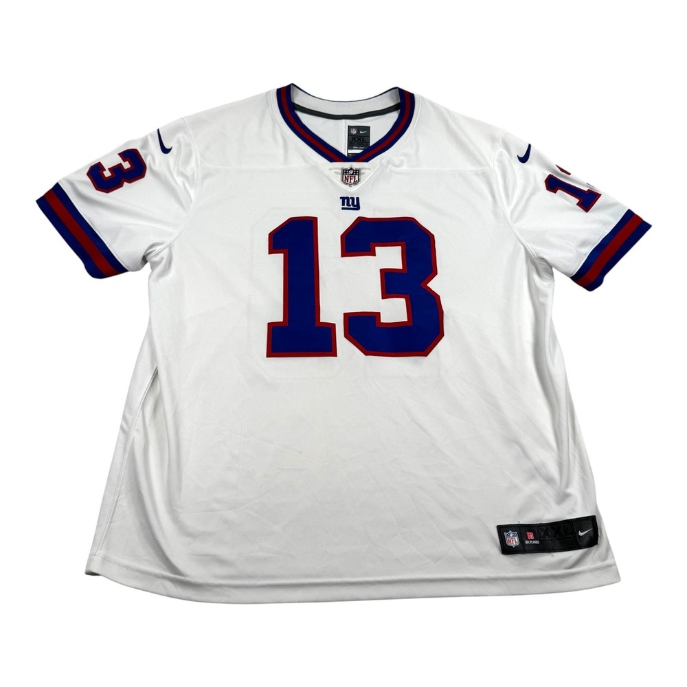New York Giants Football Jersey Mens 2XL White NFL Nike Beckham Jr 13 On Field